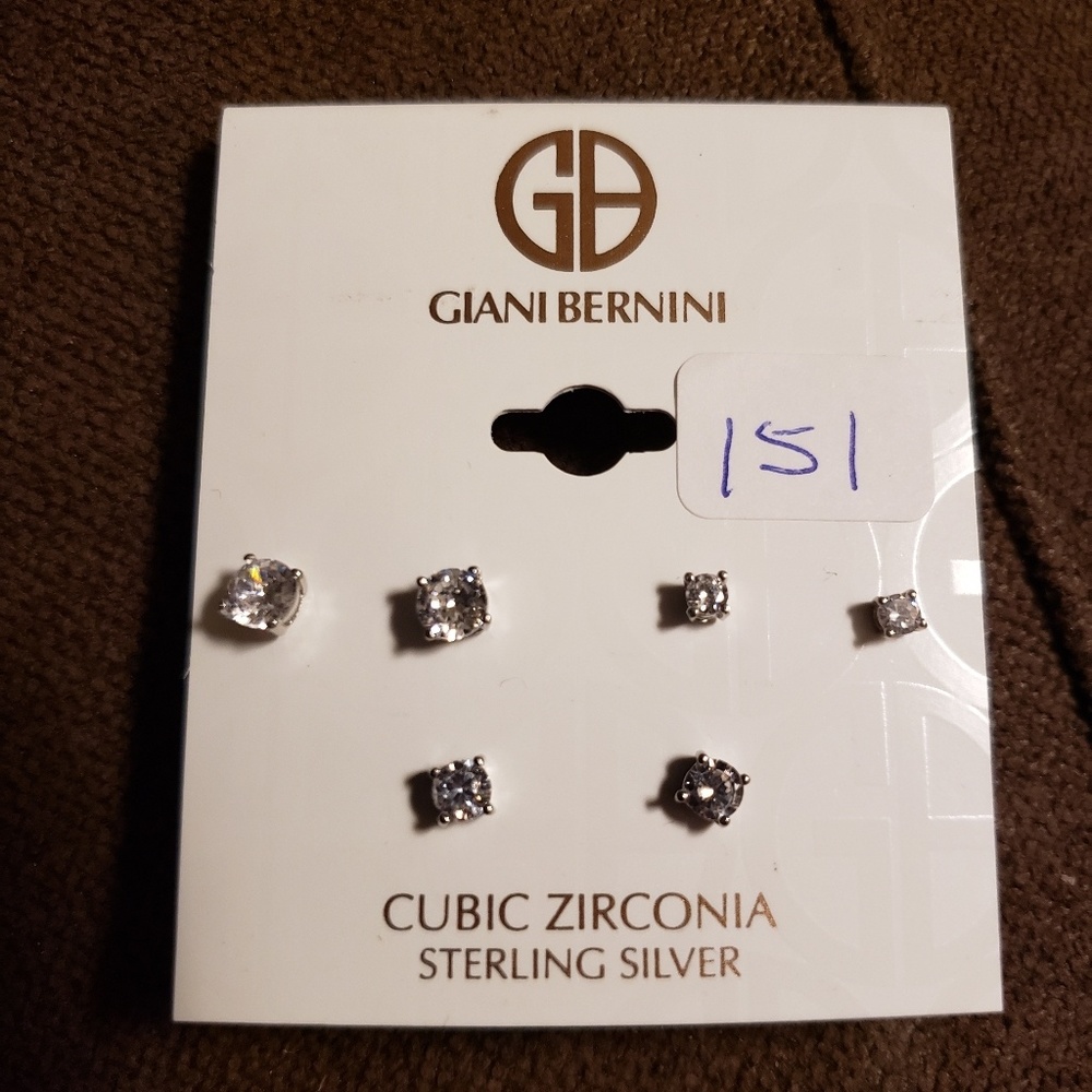 Sterling Silver CZ Stud Style Earrings